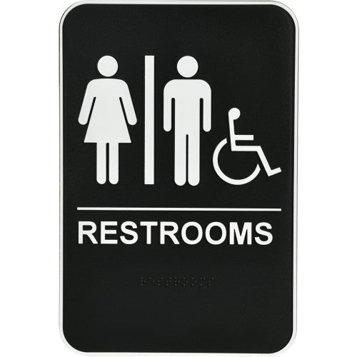 Hillman Adhesive Women/Men Handicapped Restroom with Braille (6 x 9) Hillman Group