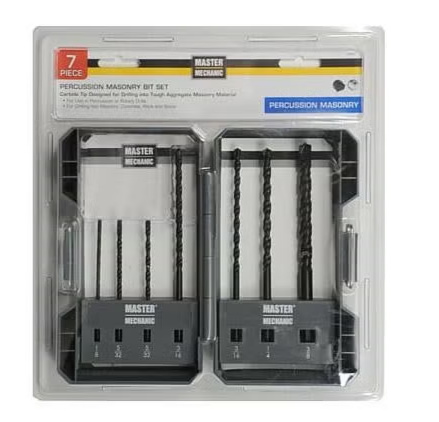 Master Mechanic Percussion Masonry Drill Bit Set (7-Piece) Master Mechanic