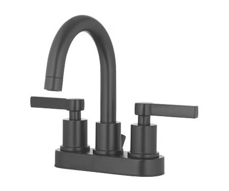 HomePointe 2-Handle Matte Black Bathroom Faucet HomePointe