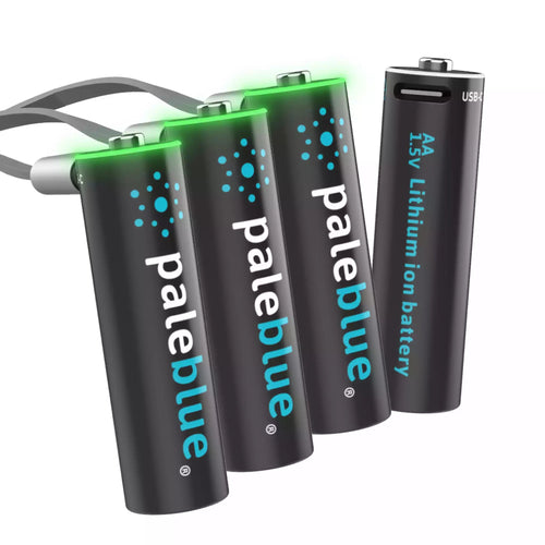 Pale Blue Earth AA USB-C Rechargeable Batteries Pale Blue Earth