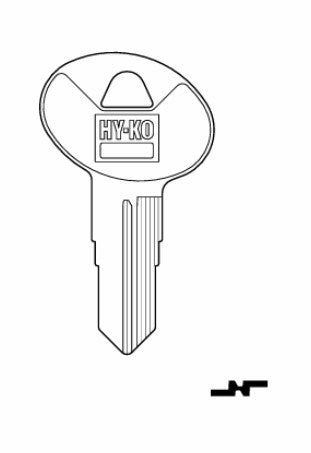 Hy-Ko BAU2 Bauer Key Blank Cylinder Brass Nickel-Plated Hy-Ko