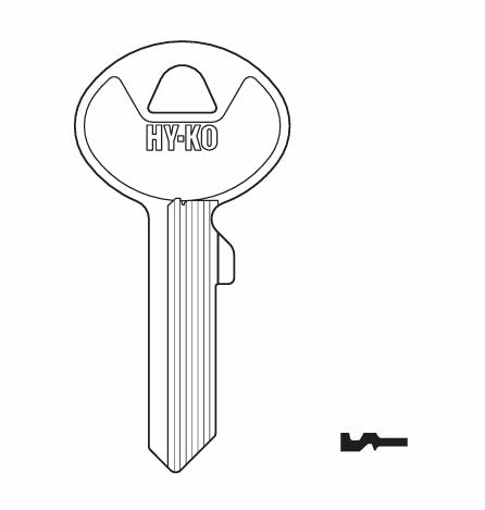 Hy-Ko WN1 Wind Key Blank Brass Nickel Plated Hy-Ko