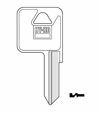 Hy-Ko TM12 Trimark Key Blank Brass Nickel Plated Hy-Ko