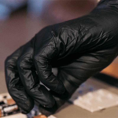 AMMEX Gloveworks Black Nitrile PF Ind SM Gloves AMMEX