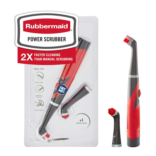 Rubbermaid Power Scrubber with 1 All-Purpose Scrubbing Head and 1 Grout Scrubbing Head Rubbermaid Commercial Products