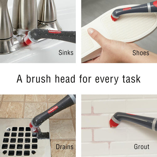 Rubbermaid Power Scrubber with 1 All-Purpose Scrubbing Head and 1 Grout Scrubbing Head Rubbermaid Commercial Products