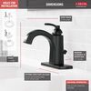 Delta Single Handle Centerset Bathroom Faucet in Matte Black DELTA