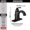 Delta Single Handle Centerset Bathroom Faucet in Matte Black DELTA