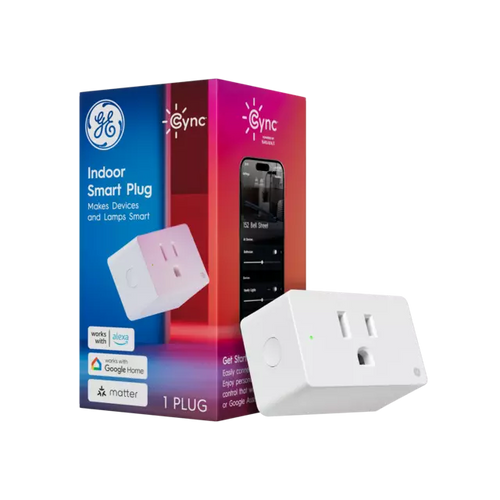 GE Cync Indoor Smart Plug, Smart Outlet Control, WiFi Outlet, Matter Compatible, Works with Alexa and Google Home GE