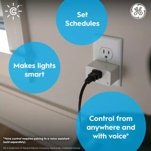 GE Cync Indoor Smart Plug, Smart Outlet Control, WiFi Outlet, Matter Compatible, Works with Alexa and Google Home GE