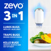 ZEVO Flying Insect Trap, Fly Trap (1 Plug-In Base + 1 Cartridge) 3 in 1 Zevo