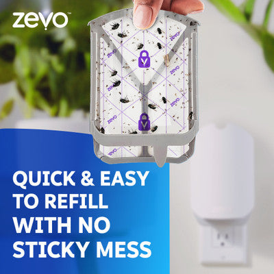 ZEVO Flying Insect Trap, Fly Trap (1 Plug-In Base + 1 Cartridge) 3 in 1 Zevo