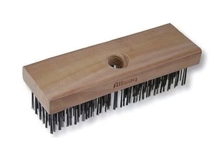Allway Block Carbon Steel Wire Brush With Wood Handle, 6 x 19 Rows Allway Tools