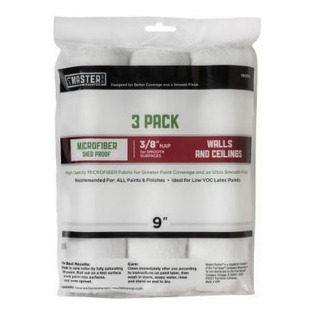 Master Painter Best Paint Roller Cover, Microfiber, 9 x 3/8 In. Nap Master Painter Best