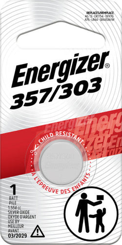 Energizer 357/303 Batteries 1.5V Silver Oxide Button Cell Batteries Energizer