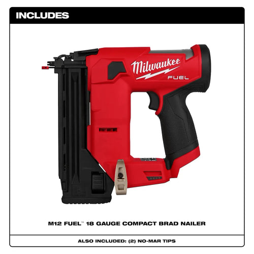 Milwaukee M12 FUEL™ 18 Gauge Compact Brad Nailer Milwaukee