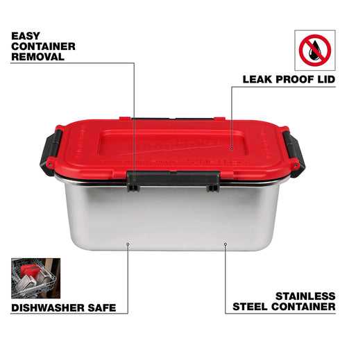 Milwaukee (3) Stainless Steel Containers for M18™ Jobsite Lunch Warmer Milwaukee