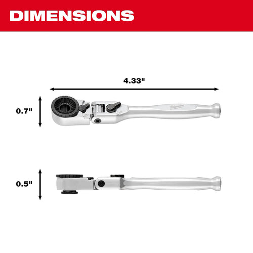 Milwaukee 44pc. 1/4” Hex Drive Mini Flex Head Ratchet & Bit Set Milwaukee