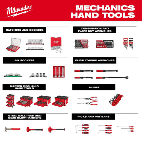 Milwaukee 44pc. 1/4” Hex Drive Mini Flex Head Ratchet & Bit Set Milwaukee