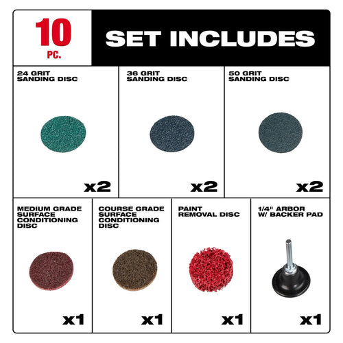 Milwaukee 10PC 2 Quick Change Disc Kit Milwaukee