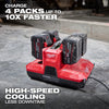 Milwaukee M18™ & M12™ Four Bay Simultaneous Super Charger w/ PACKOUT™ Compatibility Milwaukee