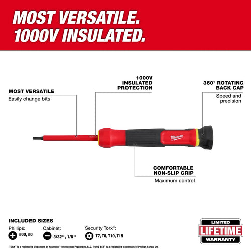 Milwaukee 8-in-1 1000V Insulated Precision Multi-Bit Screwdriver Milwaukee