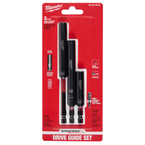 Milwaukee 3PC SHOCKWAVE™ Impact Duty Magnetic Drive Guide Guide Set Milwaukee