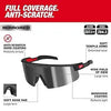 Milwaukee Wrap Around Safety Glasses - Silver Mirrored Anti-Scratch Lenses Milwaukee