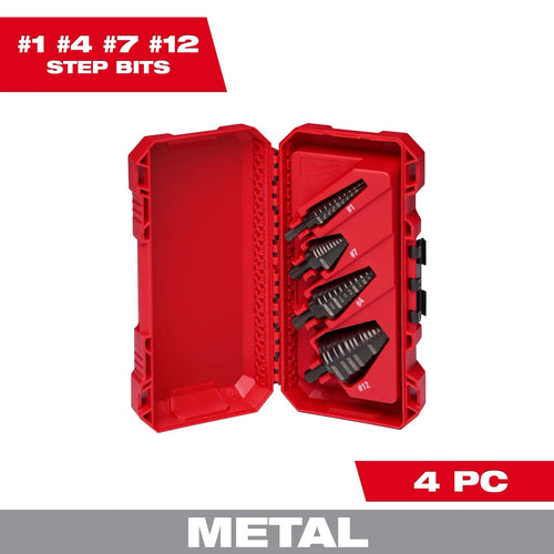 Milwaukee 4PC Step Drill Bit Set Milwaukee