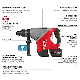 Milwaukee M18 FUEL™ 1-3/4 SDS MAX Rotary Hammer Kit w/ ONE-KEY™ Milwaukee