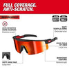 Milwaukee Wrap Around Safety Glasses - Red Mirrored Anti-Scratch Lenses Milwaukee