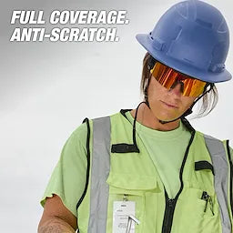 Milwaukee Wrap Around Safety Glasses - Red Mirrored Anti-Scratch Lenses Milwaukee
