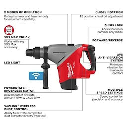 Milwaukee M18 FUEL™ 1-3/4 SDS MAX Rotary Hammer w/ ONE-KEY™ Milwaukee