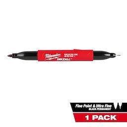 Milwaukee INKZALL™ Double Sided Black Jobsite Marker – Ultra Fine & Fine Point Milwaukee