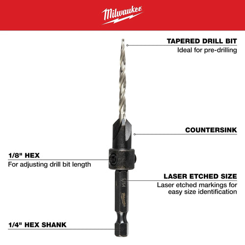 Milwaukee 7/32 #12 Countersink Drill Bit Milwaukee