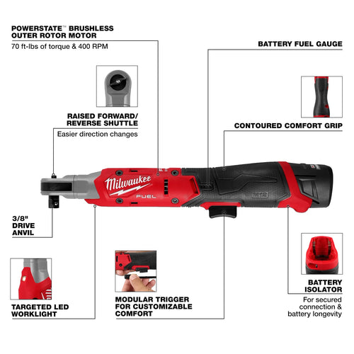 Milwaukee M12 FUEL™ 3/8 Ratchet Kit Milwaukee