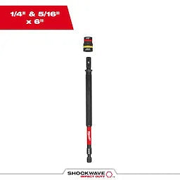 Milwaukee SHOCKWAVE™ Impact Duty 1/4” and 5/16” x 6” QUIK-CLEAR™ 2-in-1 Magnetic Nut Driver Milwaukee