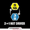 Milwaukee SHOCKWAVE™ Impact Duty 5/16” and 3/8” x 6” QUIK-CLEAR™ 2-in-1 Magnetic Nut Driver Milwaukee