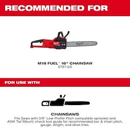 Milwaukee 16 3/8 LOW PROFILE™ Pitch, .043 Gauge Saw Chain and Guide Bar Set Milwaukee