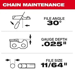 Milwaukee 16 3/8 LOW PROFILE™ Pitch, .043 Gauge Saw Chain and Guide Bar Set Milwaukee