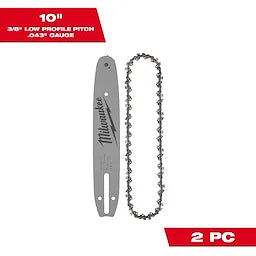 Milwaukee 10 3/8 LOW PROFILE™ Pitch, .043 Gauge Saw Chain and Guide Bar Set Milwaukee