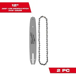 Milwaukee 12 .325 LOW PROFILE™ Pitch, .043 Gauge Saw Chain and Guide Bar Set Milwaukee