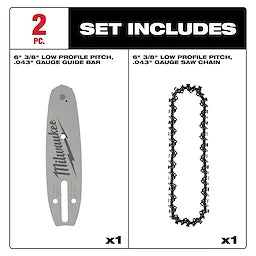 Milwaukee 6 3/8 LOW PROFILE™ Pitch, .043 Gauge Saw Chain and Guide Bar Set Milwaukee