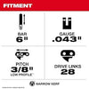 Milwaukee 6 3/8 LOW PROFILE™ Pitch, .043 Gauge Saw Chain and Guide Bar Set Milwaukee