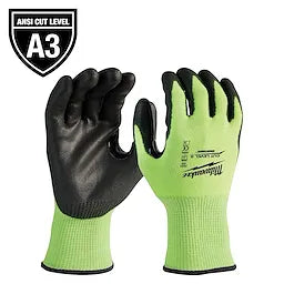 Milwaukee High Visibility Cut Level 3 Polyurethane Dipped Gloves Milwaukee