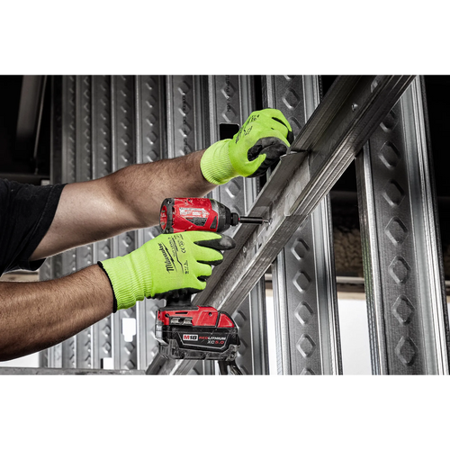 Milwaukee High Visibility Cut Level 3 Polyurethane Dipped Gloves Milwaukee