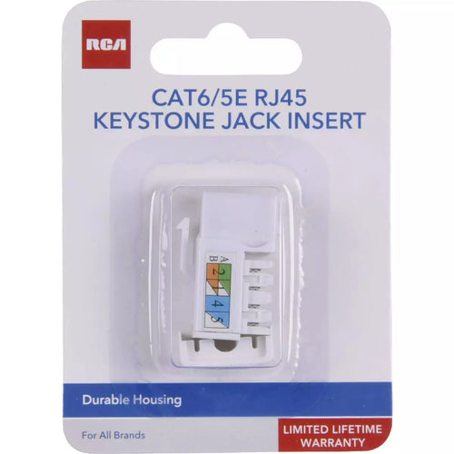 RCA Keystone CAT6/5E RJ45 White Modular Jack Insert RCA