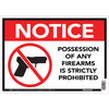 Hillman Firearms Prohibited Sign (10 x 14) Hillman