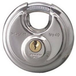 Disk-Shaped High-Security Shielded Padlock, 2-3/4 In. Wide Master Lock