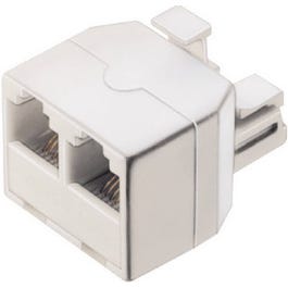 Duplex Modular Jack, White RCA